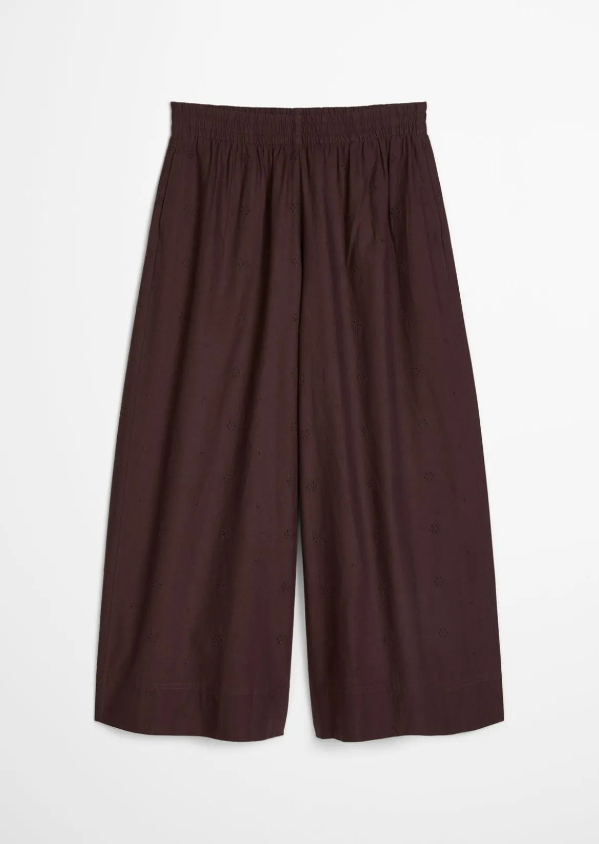 Broderie-Anglaise-Hose wide aus reiner Bio-Baumwolle