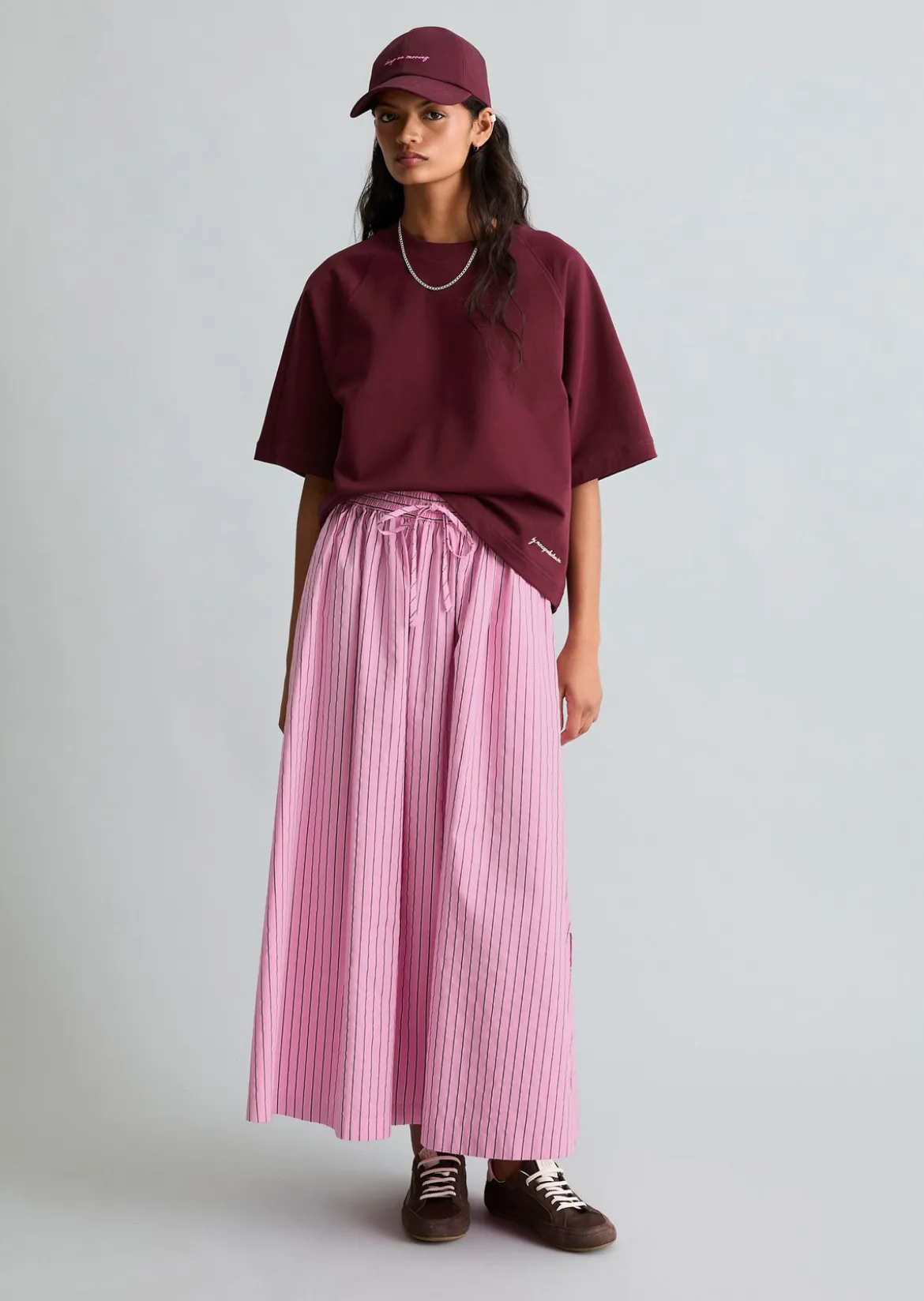 Gestreifter Rock regular aus Organic Cotton Lyocell-Mix