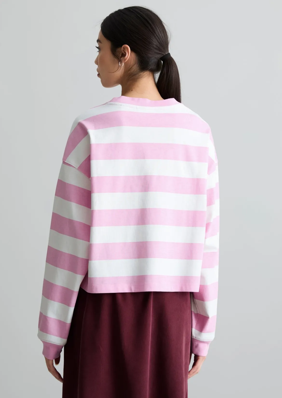 Gestreiftes Longsleeve relaxed aus Heavy Jersey