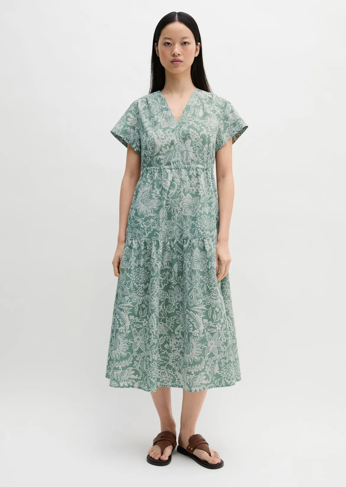 Sommerkleid loose aus bedrucktem Light-Popeline
