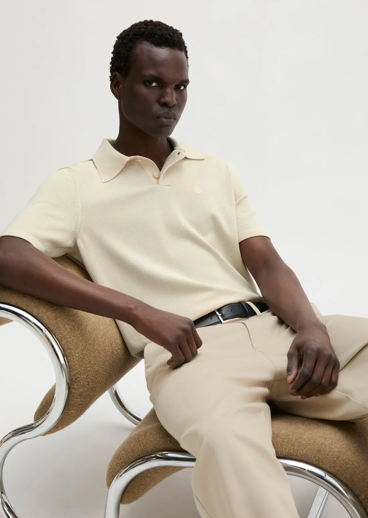 Strick-Poloshirt regular aus zertifizierter Bio-Baumwolle