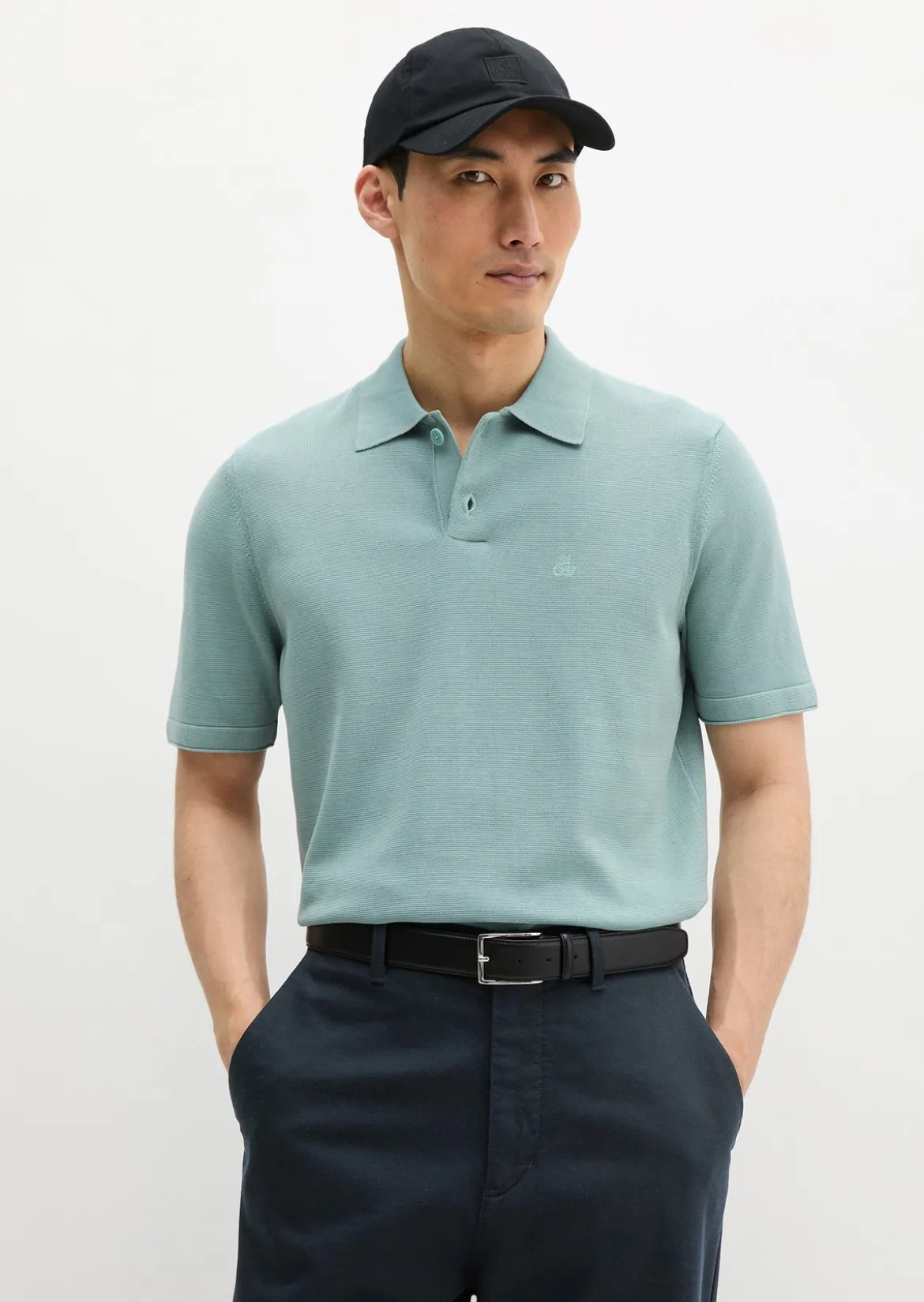 Strick-Poloshirt regular aus zertifizierter Bio-Baumwolle