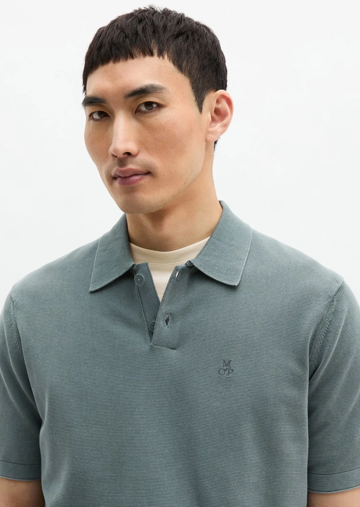 Strick-Poloshirt regular aus zertifizierter Bio-Baumwolle