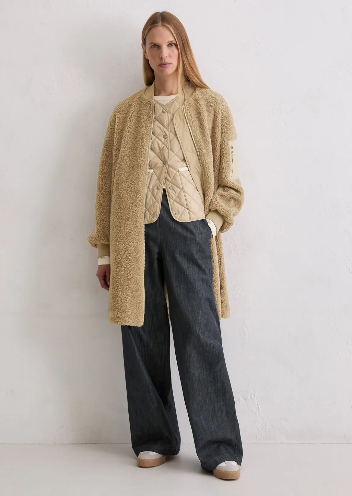 Teddymantel im Blouson-Stil relaxed aus weichem Curly-Plüsch