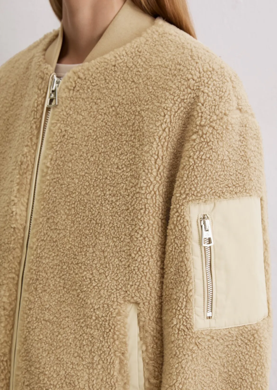 Teddymantel im Blouson-Stil relaxed aus weichem Curly-Plüsch